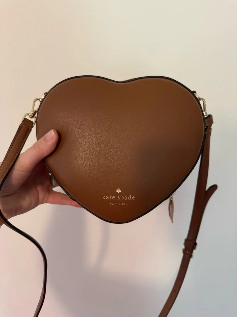 kate spade Brown & Cream Pretzel-Shaped Crossbody Bag with Mustard Packet Zipper - Picture 6 of 17